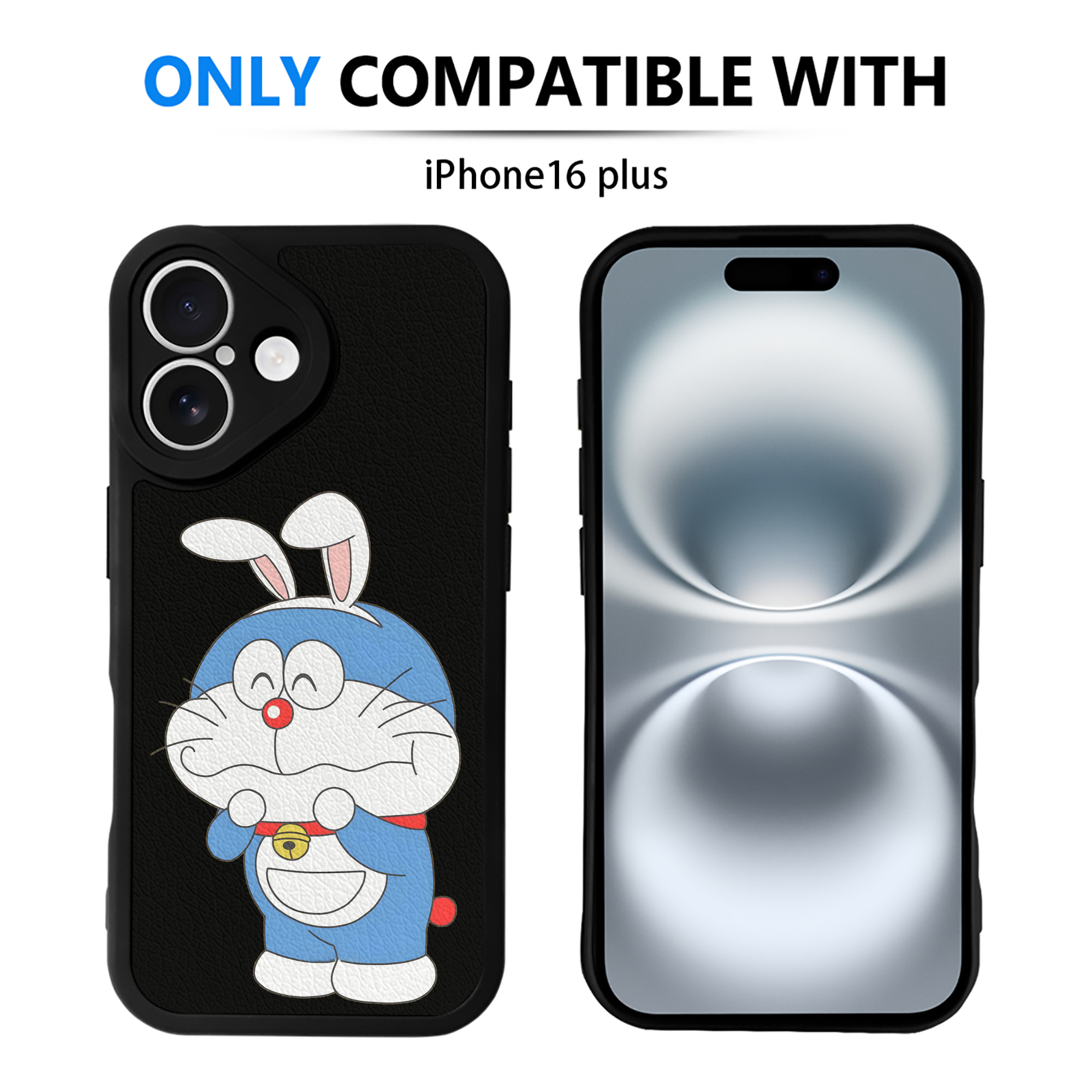 （画像用） ドラえもん Doraemon 【iPhone 16シリーズ対応】シリコンスマホケース（レザー調） 材質：シリコン